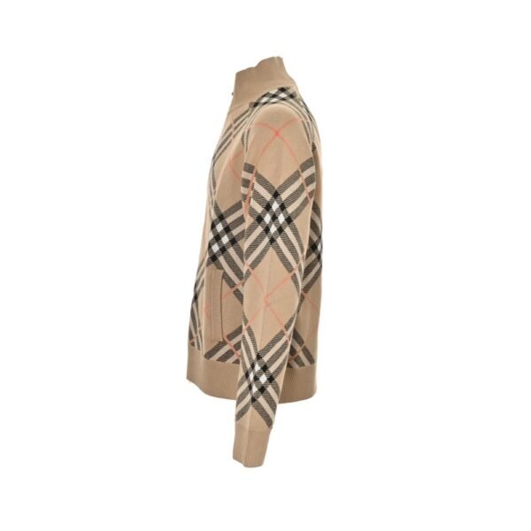 Burberry Zip-up cashmere sweater jacket with diamond pattern