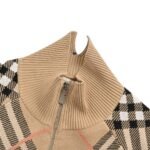 Burberry Zip-up cashmere sweater jacket with diamond pattern