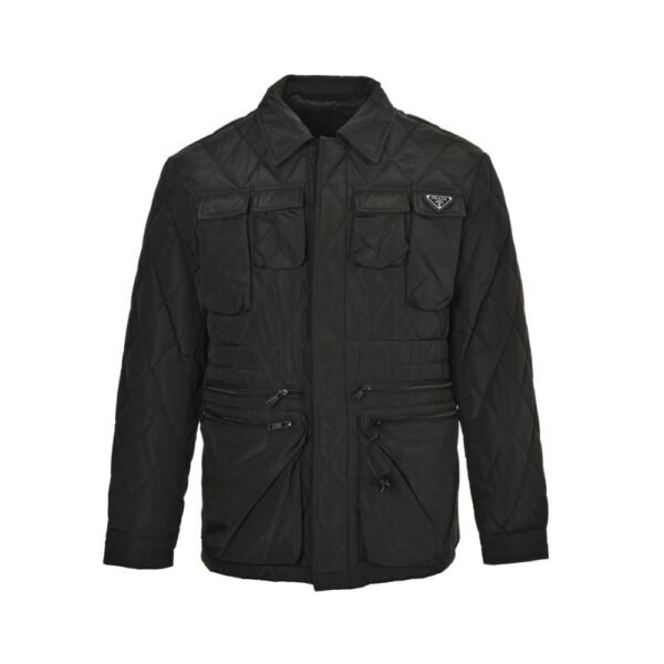 Prada 24Fw Multi-pocket double-sided zipper thin cotton jacket