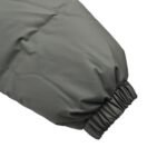 Prada 24ss leather enamel logo stand collar down jacket Grey