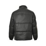 Prada 24ss leather enamel logo stand collar down jacket