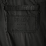 Prada 24ss leather enamel logo stand collar down jacket