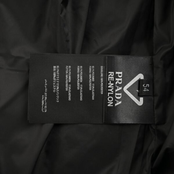 Prada 24ss leather enamel logo stand collar down jacket