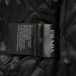 Prada Triangle 24Fw Triangle Logo Thin Cotton Baseball Jacket Black