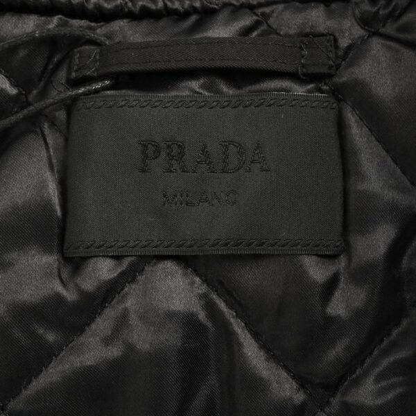 Prada Triangle 24Fw Triangle Logo Thin Cotton Baseball Jacket Black