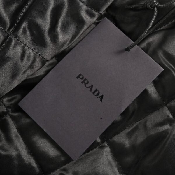 Prada Triangle 24Fw Triangle Logo Thin Cotton Baseball Jacket Black