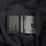 Prada Triangle logo solid color hooded down jacket Blue