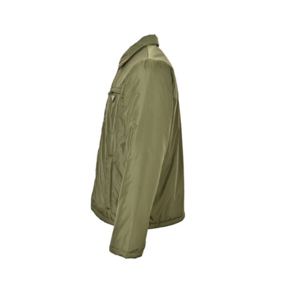 Prada Nylon shirt jacket with triangle logo Green