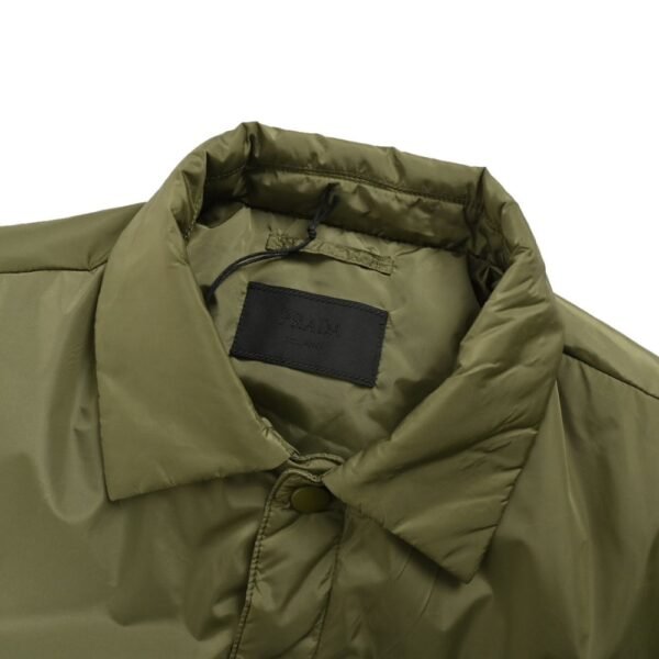 Prada Nylon shirt jacket with triangle logo Green