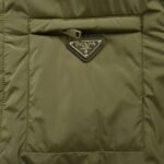 Prada Nylon shirt jacket with triangle logo Green