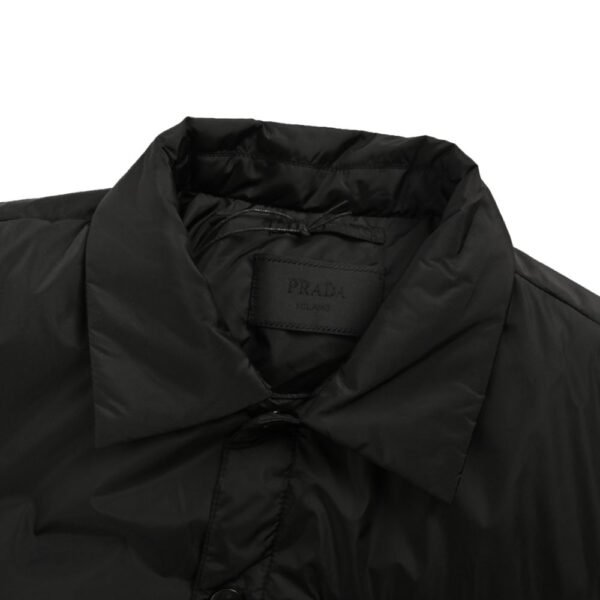 Prada Nylon shirt jacket with triangle logo Black