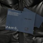 Prada 24Fw Classic down jacket with detachable triangle logo hood Black