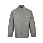 Prada 24Fw High Density Triangle Logo Nylon Shirt Jacket Grey