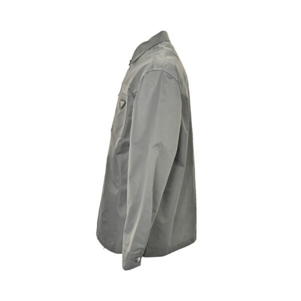 Prada 24Fw High Density Triangle Logo Nylon Shirt Jacket Grey