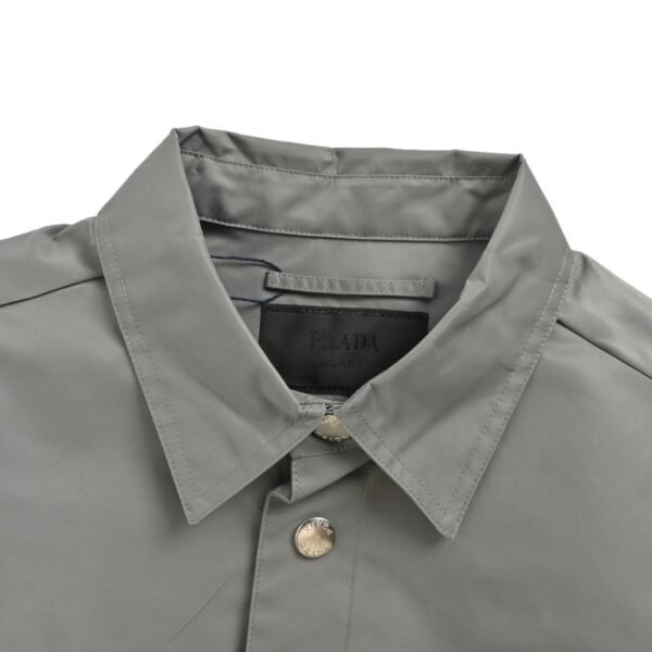 Prada 24Fw High Density Triangle Logo Nylon Shirt Jacket Grey