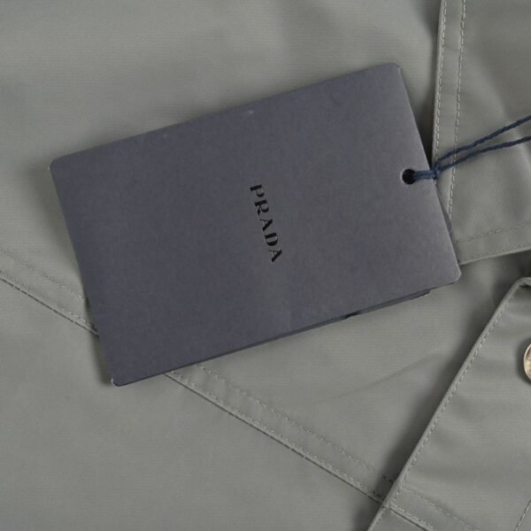 Prada 24Fw High Density Triangle Logo Nylon Shirt Jacket Grey