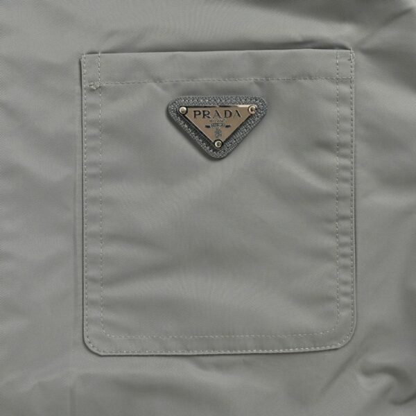 Prada 24Fw High Density Triangle Logo Nylon Shirt Jacket Grey