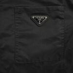 Prada 24Fw High Density Triangle Logo Nylon Shirt Jacket Black