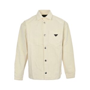 Prada Triangle logo down jacket White