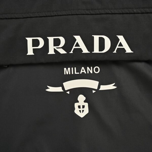 Prada Lettering Logo Half-Zip Hooded Jacket