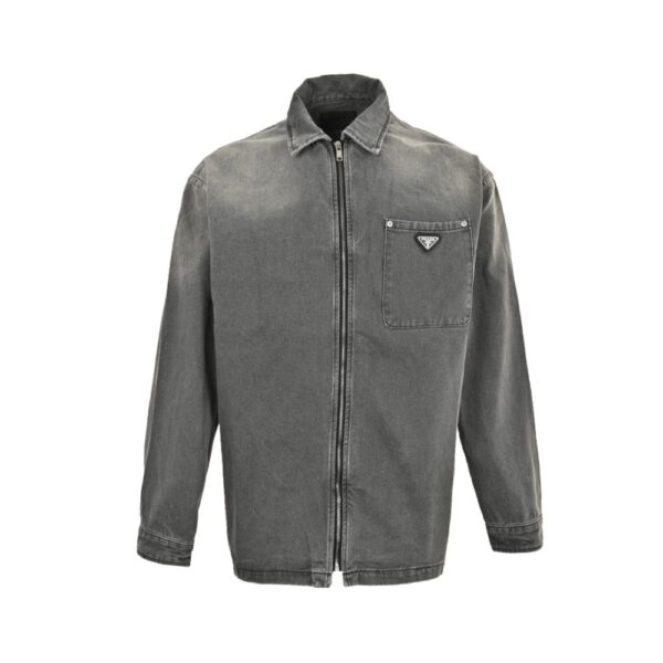 Prada 23Fw Denim Zipper Jacket