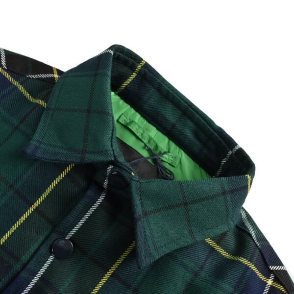 Prada 23Fw Blue and Green Plaid Cotton Jacket
