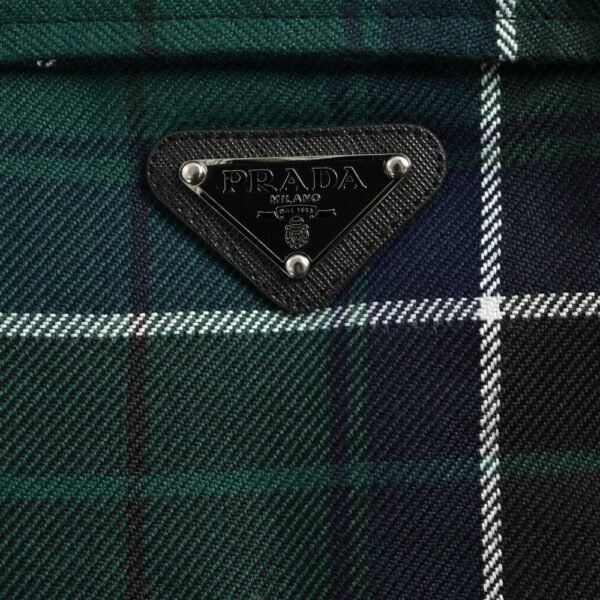 Prada 23Fw Blue and Green Plaid Cotton Jacket