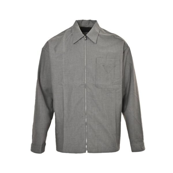 Prada 24Fw wool triangle label shirt jacket