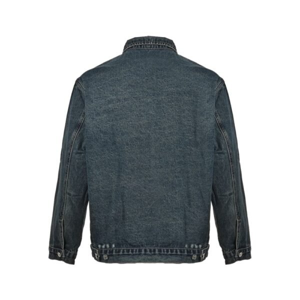 Prada Vintage washed distressed zip-up denim jacket