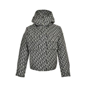 Dior 24Fw Women's Printed Monochrome Jacquard Hooded Work Jacket