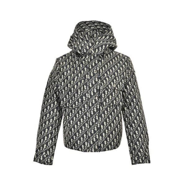 Dior 24Fw Women's Printed Monochrome Jacquard Hooded Work Jacket