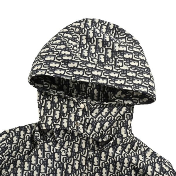 Dior 24Fw Women's Printed Monochrome Jacquard Hooded Work Jacket