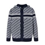 Dior 24Fw Double-faced cashmere jacquard knit hooded jacket