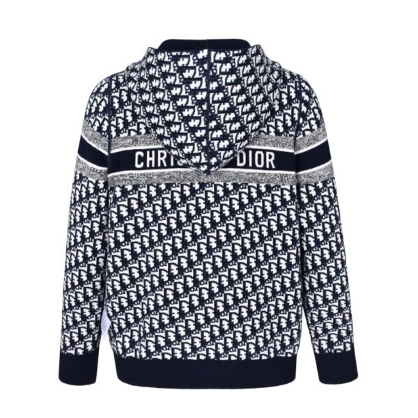 Dior 24Fw Double-faced cashmere jacquard knit hooded jacket