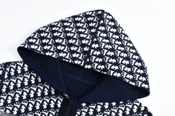 Dior 24Fw Double-faced cashmere jacquard knit hooded jacket