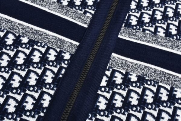 Dior 24Fw Double-faced cashmere jacquard knit hooded jacket