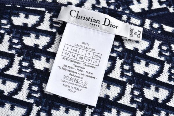 Dior 24Fw Double-faced cashmere jacquard knit hooded jacket
