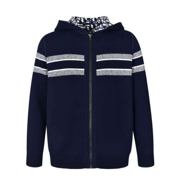 Dior 24Fw Double-faced cashmere jacquard knit hooded jacket