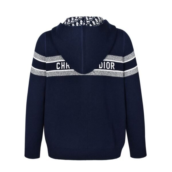 Dior 24Fw Double-faced cashmere jacquard knit hooded jacket