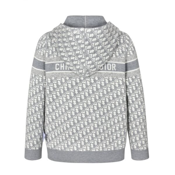 Dior 24Fw Double-faced cashmere jacquard knit hooded jacket