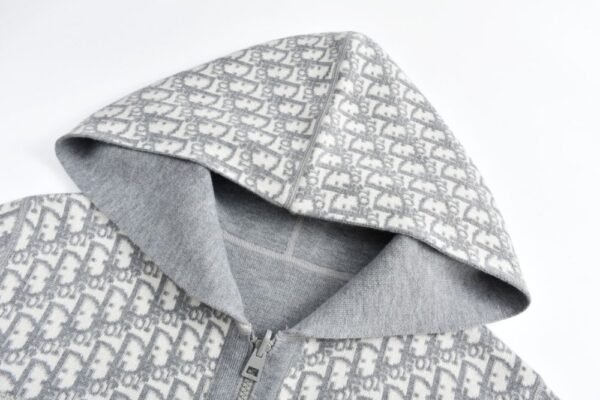 Dior 24Fw Double-faced cashmere jacquard knit hooded jacket