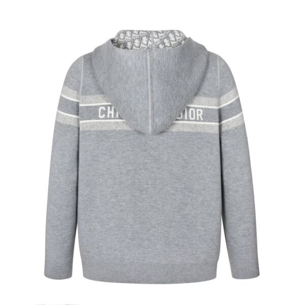 Dior 24Fw Double-faced cashmere jacquard knit hooded jacket