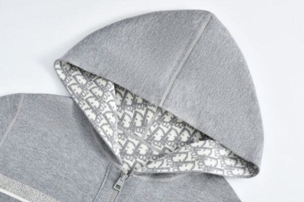 Dior 24Fw Double-faced cashmere jacquard knit hooded jacket