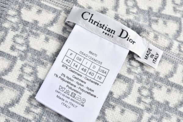 Dior 24Fw Double-faced cashmere jacquard knit hooded jacket