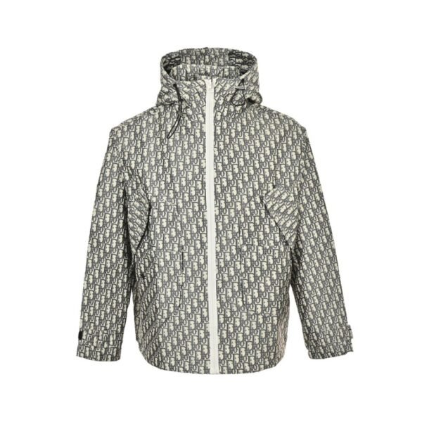 Dior 24Fw Printed Monogram Windbreaker Jacket  Grey