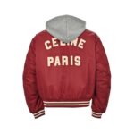 Celine 23Fw Embroidered Letters Hooded Cotton Jacket