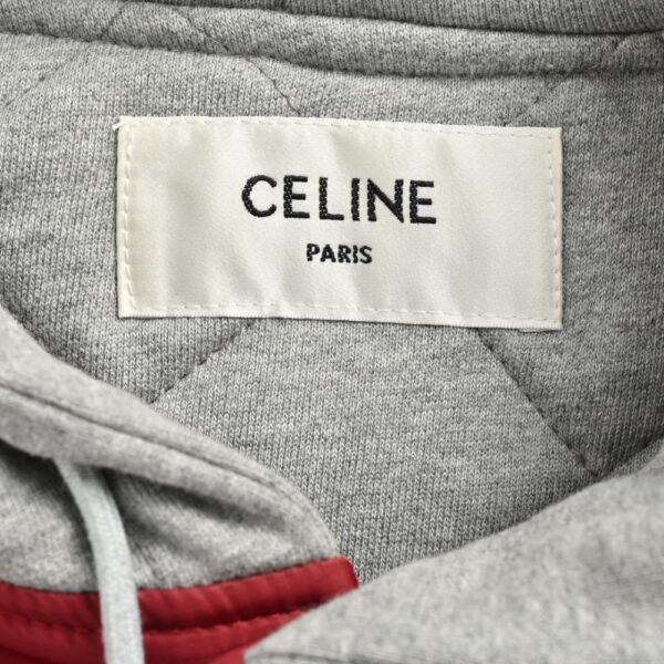 Celine 23Fw Embroidered Letters Hooded Cotton Jacket