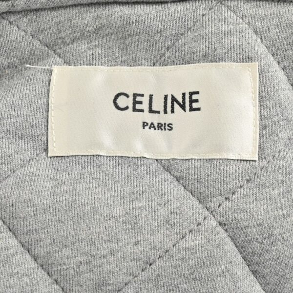 Celine 23Fw Embroidered Letters Hooded Cotton Jacket