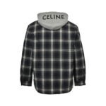 Celine 24Fw Check Cashmere Hooded Jacket