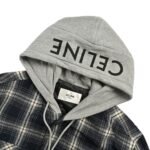 Celine 24Fw Check Cashmere Hooded Jacket
